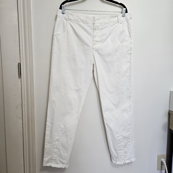 Sundance Gillian Pants High Rise Tapered Pants in White Cream Size 14 - Picture 4 of 12